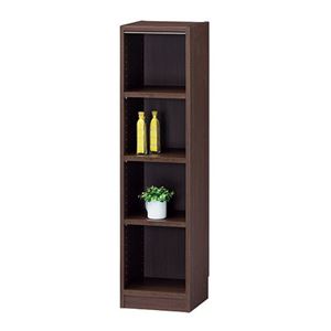 フリーラック/収納棚 【ダークブラウン】 幅310×奥行290×高さ1200mm 移動棚付き 組立式 『タナリオ』 〔リビング〕【代引不可】