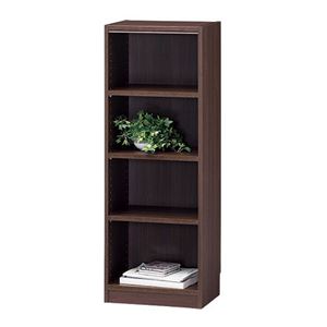 フリーラック/収納棚 【ダークブラウン】 幅440×奥行290×高さ1200mm 移動棚付き 組立式 『タナリオ』 〔リビング〕【代引不可】