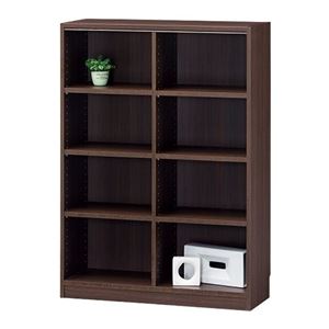 フリーラック/収納棚 【ダークブラウン】 幅870×奥行290×高さ1200mm 移動棚付き 組立式 『タナリオ』 〔リビング〕【代引不可】