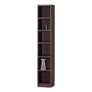 フリーラック/収納棚 【ダークブラウン】 幅310×奥行290×高さ1800mm 移動棚付き 組立式 『タナリオ』 〔リビング〕【代引不可】