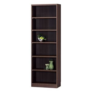 フリーラック/収納棚 【ダークブラウン】 幅590×奥行290×高さ1800mm 移動棚付き 組立式 『タナリオ』 〔リビング〕【代引不可】