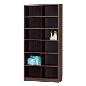 フリーラック/収納棚 【ダークブラウン】 幅870×奥行290×高さ1800mm 移動棚付き 組立式 『タナリオ』 〔リビング〕【代引不可】