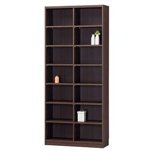 フリーラック/収納棚 【ダークブラウン】 幅870×奥行290×高さ1980mm 移動棚付き 組立式 『タナリオ』 〔リビング〕【代引不可】