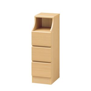 北欧風 チェスト/収納棚 【ナチュラル】 幅28cm 引き出し スライドレール付 組立式 CSC-9028HNA 『チェスカ』 〔リビング〕【代引不可】