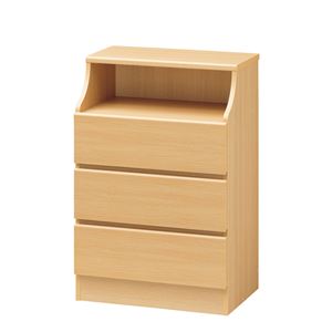 北欧風 チェスト/収納棚 【ナチュラル】 幅60cm 引き出し スライドレール付 組立式 CSC-9060HNA 『チェスカ』 〔リビング〕【代引不可】