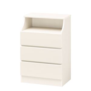 北欧風 チェスト/収納棚 【ホワイト】 幅60cm 引き出し スライドレール付 組立式 CSC-9060HWH 『チェスカ』 〔リビング〕【代引不可】