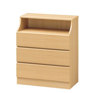 北欧風 チェスト/収納棚 【ナチュラル】 幅75cm 引き出し スライドレール付 組立式 CSC-9075HNA 『チェスカ』 〔リビング〕【代引不可】