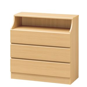 北欧風 チェスト/収納棚 【ナチュラル】 幅90cm 引き出し スライドレール付 組立式 CSC-9090HNA 『チェスカ』 〔リビング〕【代引不可】