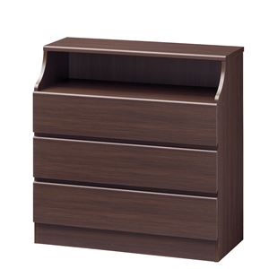 北欧風 チェスト/収納棚 【ダークブラウン】 幅90cm 引き出し スライドレール付 組立式 CSC-9090HDK 『チェスカ』 〔リビング〕【代引不可】