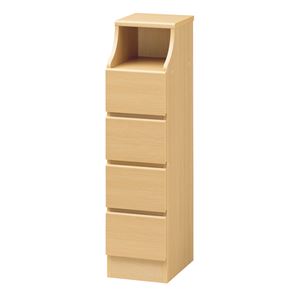 北欧風 チェスト/収納棚 【ナチュラル】 幅28cm 引き出し スライドレール付 組立式 CSC-1128HNA 『チェスカ』 〔リビング〕【代引不可】