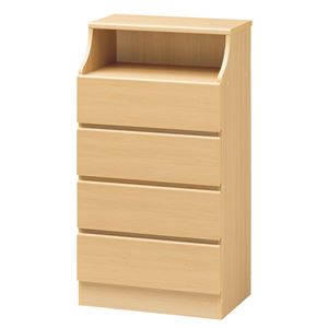 北欧風 チェスト/収納棚 【ナチュラル】 幅60cm 引き出し スライドレール付 組立式 CSC-1160HNA 『チェスカ』 〔リビング〕【代引不可】