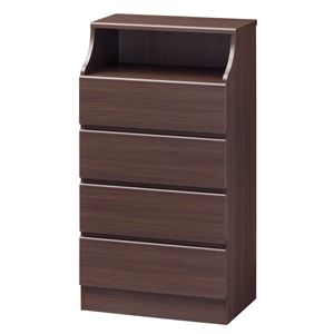 北欧風 チェスト/収納棚 【ダークブラウン】 幅60cm 引き出し スライドレール付 組立式 CSC-1160HDK 『チェスカ』 〔リビング〕【代引不可】