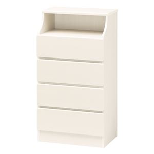 北欧風 チェスト/収納棚 【ホワイト】 幅60cm 引き出し スライドレール付 組立式 CSC-1160HWH 『チェスカ』 〔リビング〕【代引不可】