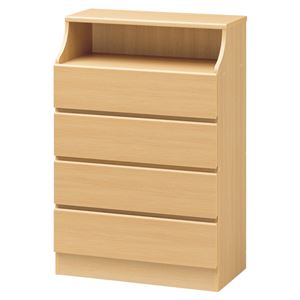 北欧風 チェスト/収納棚 【ナチュラル】 幅75cm 引き出し スライドレール付 組立式 CSC-1175HNA 『チェスカ』 〔リビング〕【代引不可】