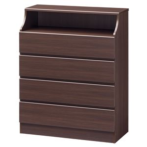 北欧風 チェスト/収納棚 【ダークブラウン】 幅90cm 引き出し スライドレール付 組立式 CSC-1190HDK 『チェスカ』 〔リビング〕【代引不可】