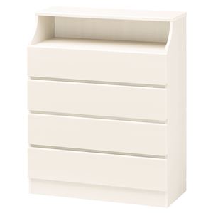 北欧風 チェスト/収納棚 【ホワイト】 幅90cm 引き出し スライドレール付 組立式 CSC-1190HWH 『チェスカ』 〔リビング〕【代引不可】