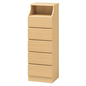 北欧風 チェスト/収納棚 【ナチュラル】 幅44cm 引き出し スライドレール付 組立式 CSC-1344HNA 『チェスカ』 〔リビング〕【代引不可】