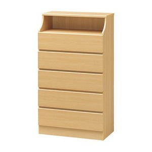 北欧風 チェスト/収納棚 【ナチュラル】 幅75cm 引き出し スライドレール付 組立式 CSC-1375HNA 『チェスカ』 〔リビング〕【代引不可】