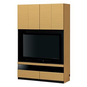 壁面テレビボード/テレビ台 【ナチュラル】 幅120cm 日本製 引き出し付き AV機器収納可 組立式 『ポルターレ』 〔リビング〕【代引不可】