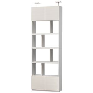 シンプルモダン 壁面キャビネット/収納棚 【ホワイト】 幅80cm 日本製 棚板 扉付き 『リビュアル』 〔リビング〕【代引不可】