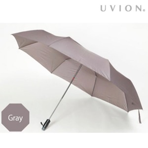 【UVION】　安全式自動開閉　折りたたみ傘 大判69cmPUネジ式　グレー 商品写真