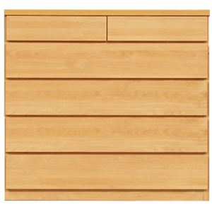 頑丈薄型チェスト/収納棚【5段 幅90cm ナチュラル木目調】 奥行30cm 日本製 『ウスピッタ』【完成品】 - 拡大画像