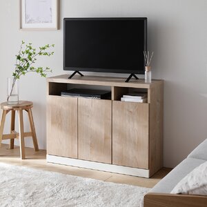 サイドボード ハイタイプ テレビ台 約幅90cm ナチュラル 日本製 木製 薄型 扉収納 可動棚 棚付 リビングボード 完成品