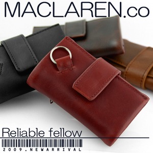 マクラーレン MACLAREN.co 多機能キーケース財布 牛革製 レッド 商品写真1