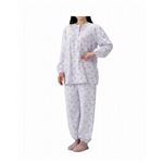 丸十服装 介護パジャマ 婦人用 オールシーズン BK1802 フラワーパープル /L border=