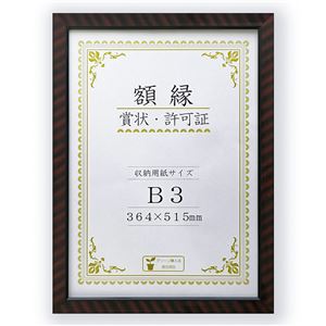 樹脂製 賞状額 金ラック R 箱入 B3 収納寸法：364×515mm 賞状 額 表彰状 卒業証書 免許書 許可証 額縁 フレーム