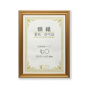 樹脂製 金色賞状額 金消 R 箱入 七〇 収納寸法：303×424mm 賞状 額 表彰状 卒業証書 免許書 許可証 額縁 フレーム