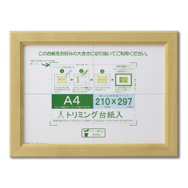 賞状額 絵画額 ポスター額 コピー用紙 トリミング用紙付き SP A4 収納寸法：210×297mm ナチュラル 