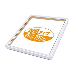 カラー 色紙額 (8×9) 273×242mm 厚み:約7mmまで ホワイト UVカットアクリル仕様 フレーム 額縁 額 色紙額縁