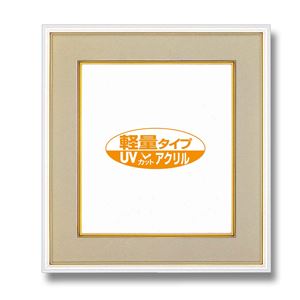 カラー 色紙額 273×242mm ホワイト UVカットアクリル仕様 マット付き フレーム 額縁 額 色紙額縁
