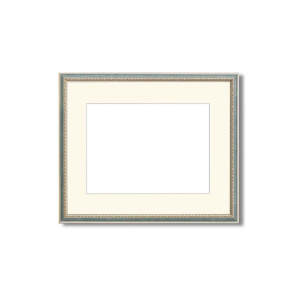 【軽量額】UVカットアクリル 装飾水彩額（マット付き）F6 Sブルー