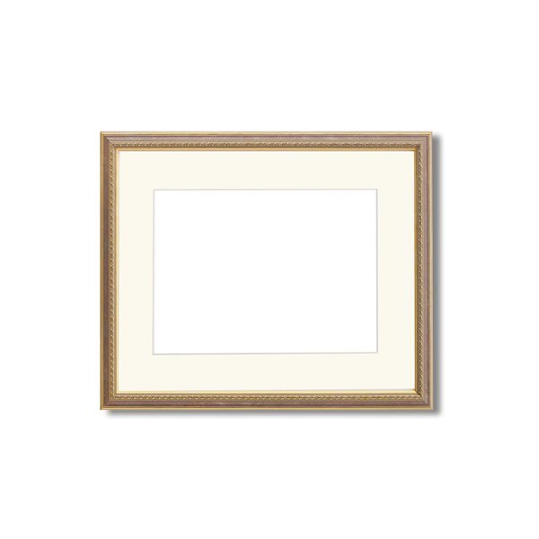 【軽量額】UVカットアクリル 装飾水彩額（マット付き）F6 Gブラウン