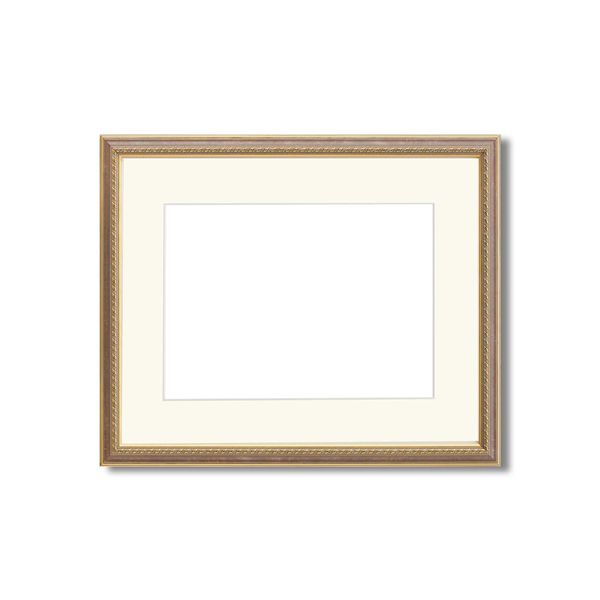 【軽量額】UVカットアクリル 装飾水彩額（マット付き）F8 Gブラウン