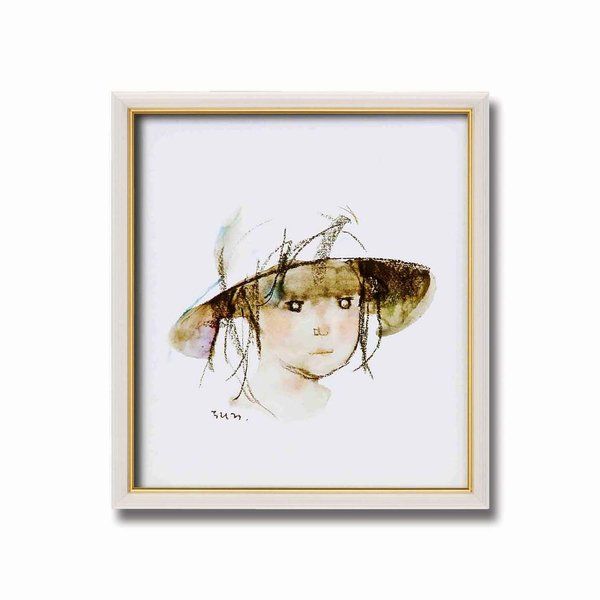色紙額縁セット フレーム 295mm×324mm×21mm いわさきちひろ 少女像 壁掛け用 ひも付き 日本製 額 額縁