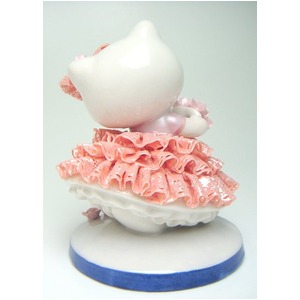 HeLLo Kitty ハローキティ レースドール/陶製人形 【ピンク】 磁器 高さ14×ベース径11cm 日本製 商品写真2