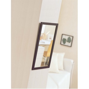 ウォールミラー/全身姿見鏡 【壁掛け用】 L2 木製フレーム 壁掛けひも付き 日本製 ブラウン 商品写真2