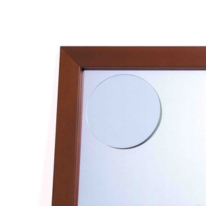 拡大鏡付きウォールミラー/全身姿見鏡 【壁掛け用】 木製フレーム 壁掛けひも付き ブラウン 日本製 商品写真2