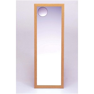拡大鏡付きウォールミラー/全身姿見鏡 【壁掛け用】 木製フレーム 壁掛けひも付き ナチュラル 日本製 商品写真4
