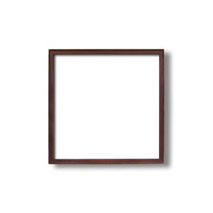 【角額】高級木製正方形額・壁掛けひも・アクリル付き　■9787 400角(400×400mm)「ブラウン」 商品写真1