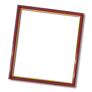 【色紙額】赤い縁に金色フレーム　色紙用　壁掛けひも　■赤金　色紙(8×9)275×244mm 商品写真1