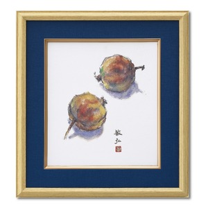 色紙額 収納サイズ：273×242mm 木目色紙額 紺 額縁 額 フレーム