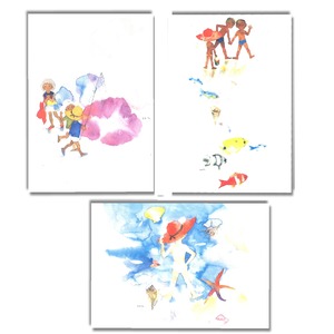 ちひろ絵はがき いわさきちひろ ポストカード 3枚セット 絵はがき 絵ハガキ 