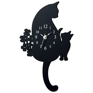 おしゃれネコの振り子時計 【クロネコ】 商品写真