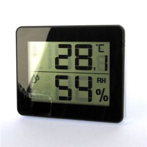 (まとめ)デジタル温湿度計 ブラック ヤザワ DO01BK【×5セット】 商品写真1
