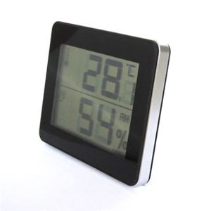 (まとめ)デジタル温湿度計 ブラック ヤザワ DO01BK【×5セット】 商品写真2