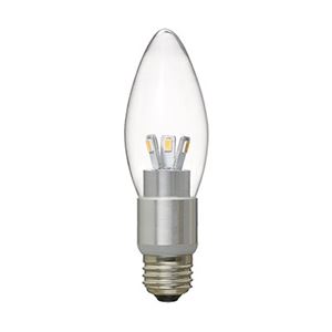 (まとめ)LED電球 C32シャンデリア形 調光対応 電球色 E17 ヤザワ LDC4LG32E17D【×2セット】 商品写真